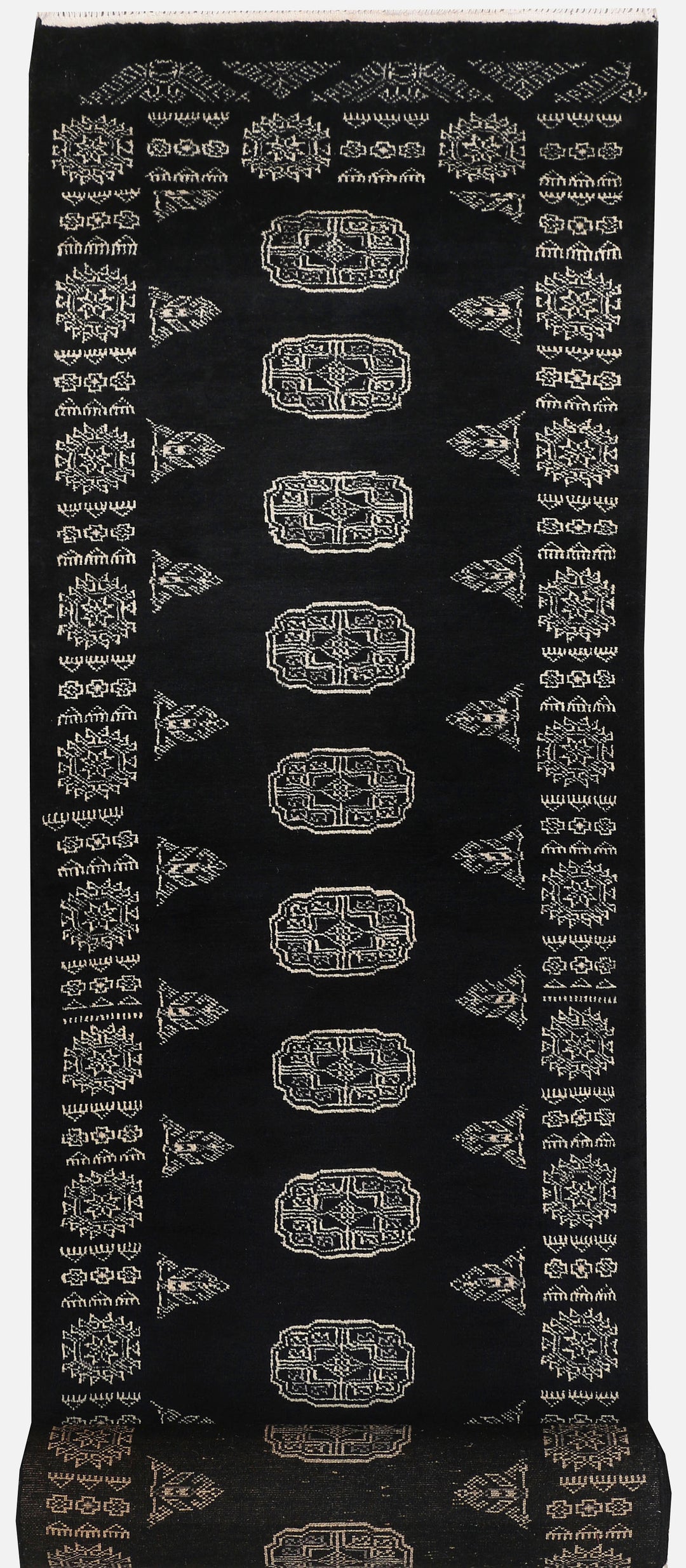 Black Bokhara 2' 5 x 12' 7 - No. 46872 - ALRUG Rug Store