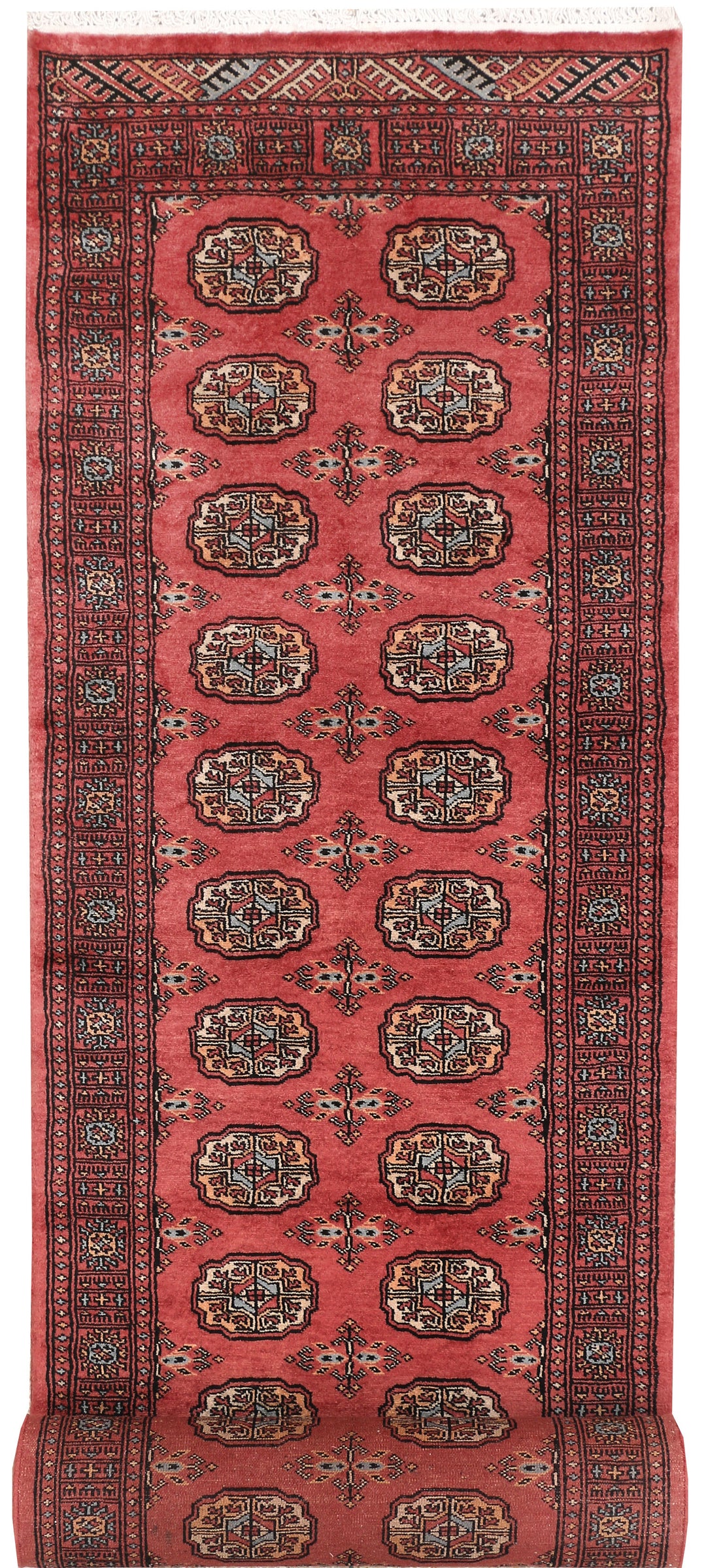 Indian Red Bokhara 2' 7 x 13' 10 - No. 47024 - ALRUG Rug Store