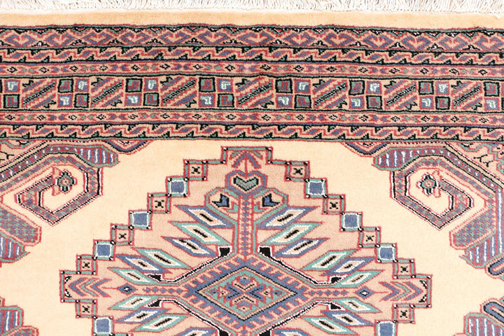 White Caucasian Oriental Rug 4' 3 x 6' Hand-Knotted view