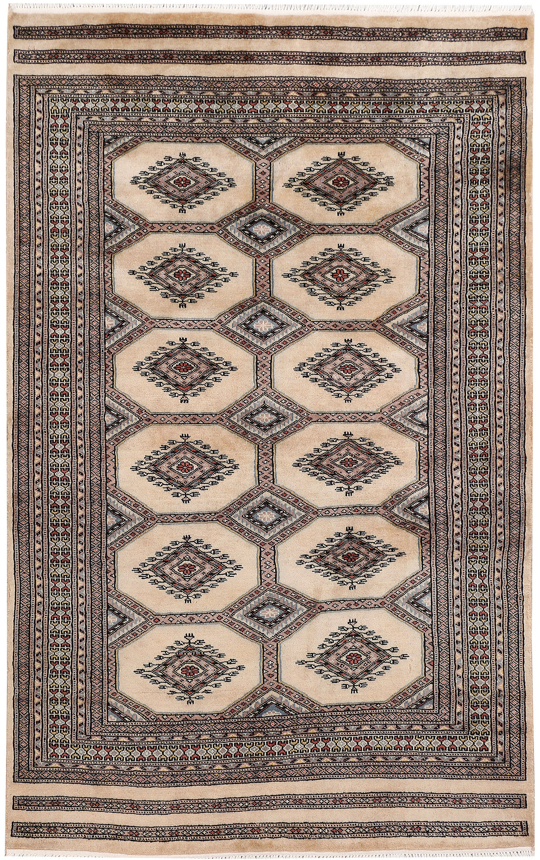 Tan Jaldar Rug 4' x 6' 4 Hand-Knotted