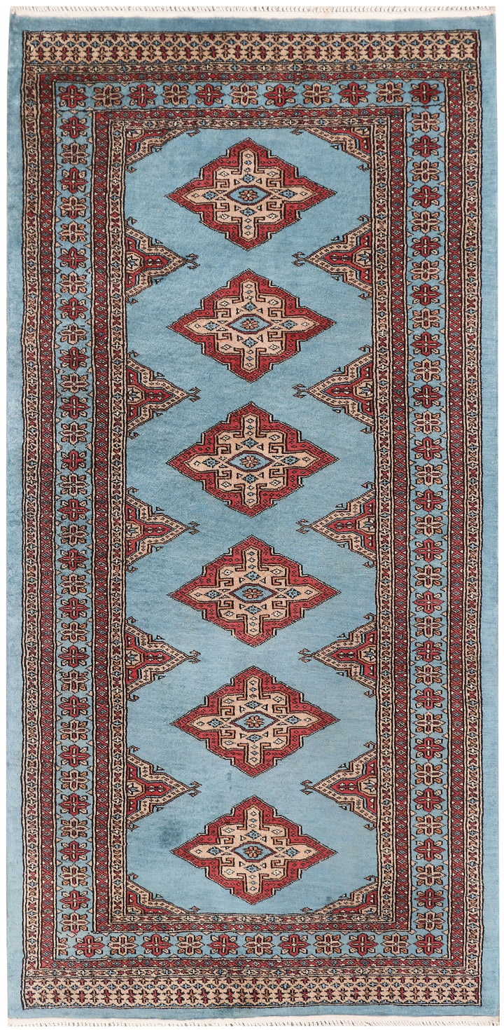 Sky Blue Jaldar 3'  2" x 6'  4" - No. QA76130