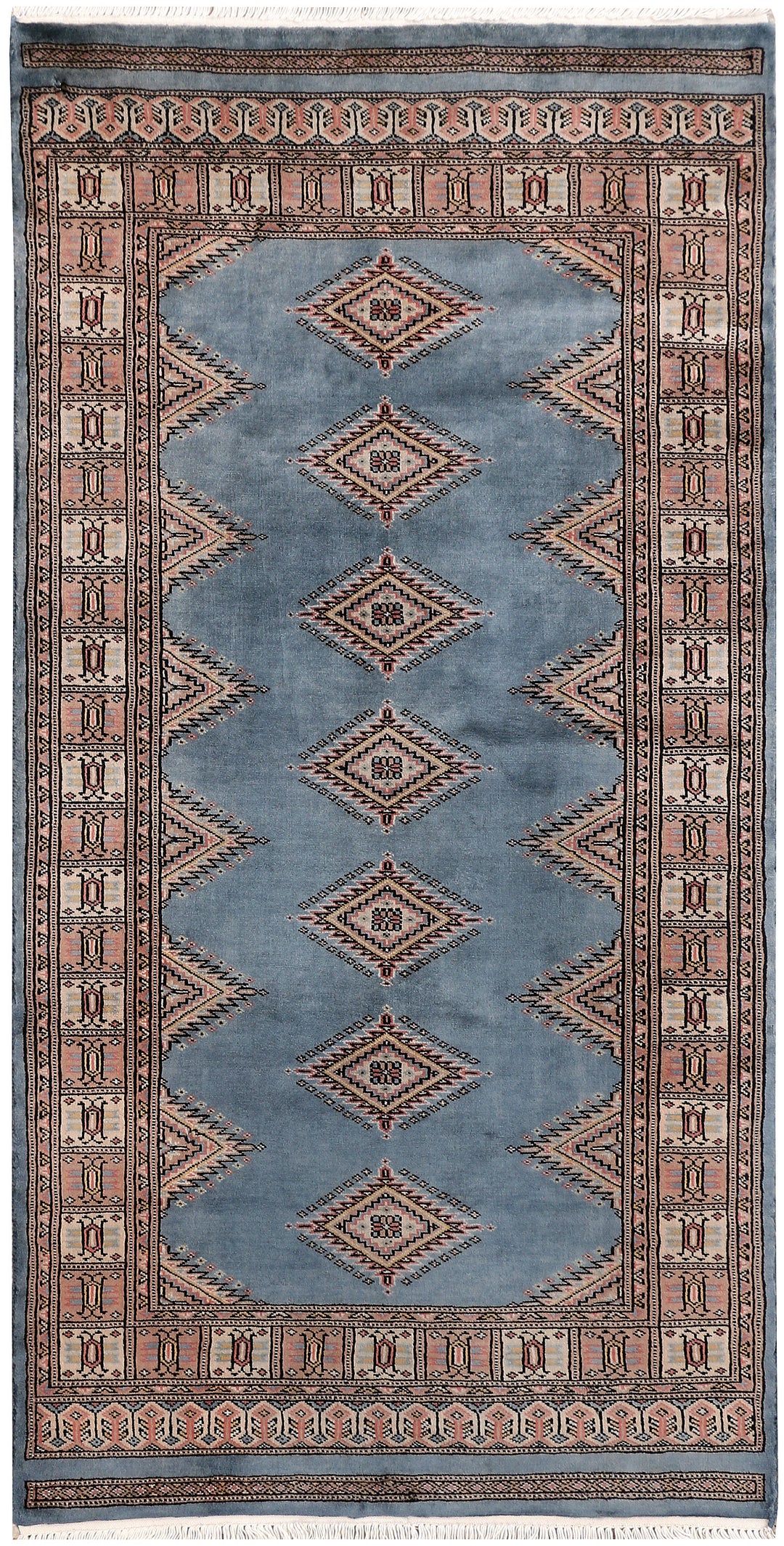 Light Slate Grey Afghan Jaldar Rug 3' x 5' 11" Hand-Knotted