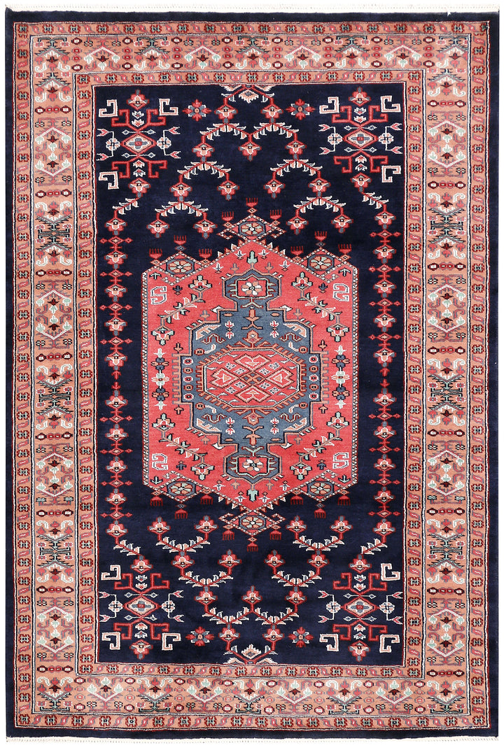 Midnight Blue Caucasian 3' 8 x 5' 4 - No. 47147 - ALRUG Rug Store