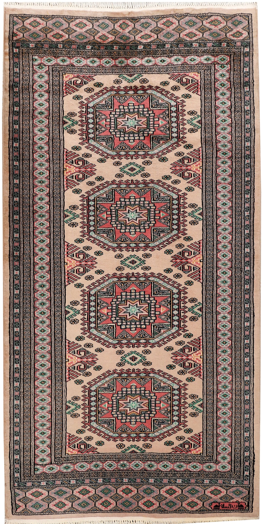 Tan Caucasian Rug 3' 5" x 6' 8" Hand-Knotted