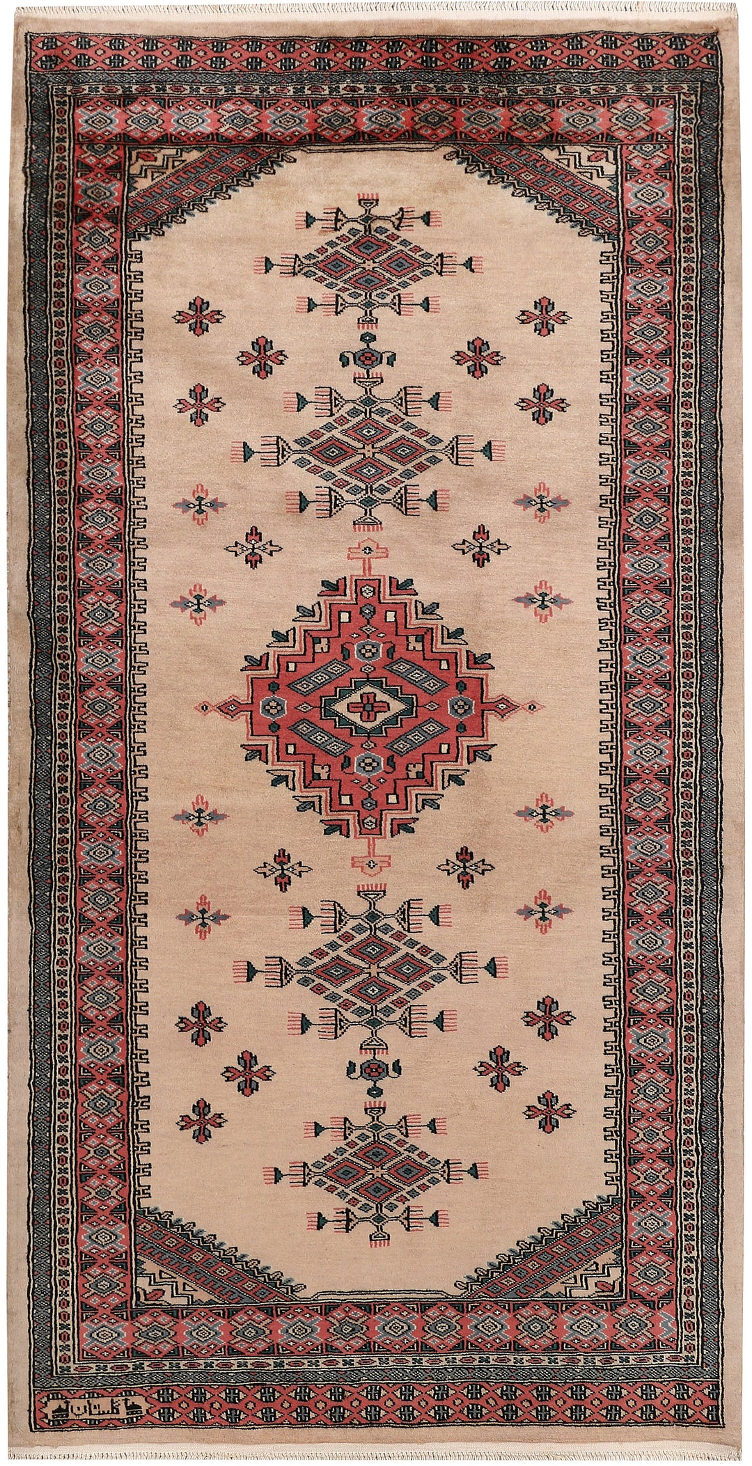 Tan Caucasian Rug 3'5" x 6'9" Hand-Knotted