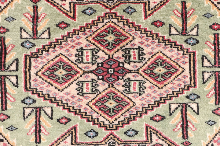 Dark Sea Green Caucasian 3' 2 x 6' 1 - No. 47167 - ALRUG Rug Store