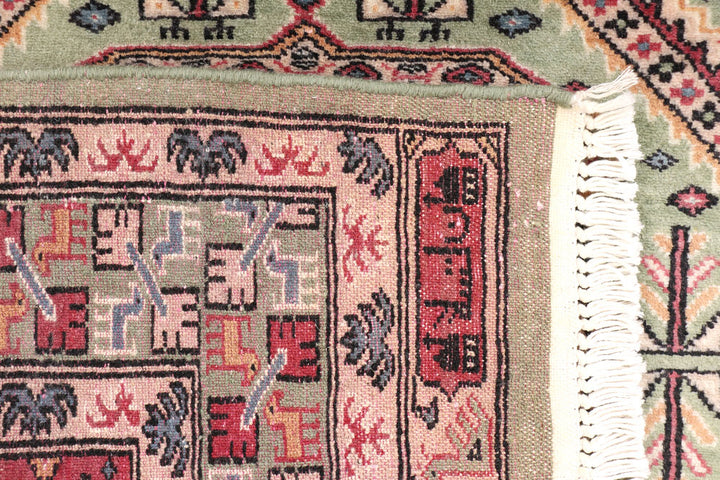 Dark Sea Green Caucasian 3' 2 x 6' 1 - No. 47167 - ALRUG Rug Store