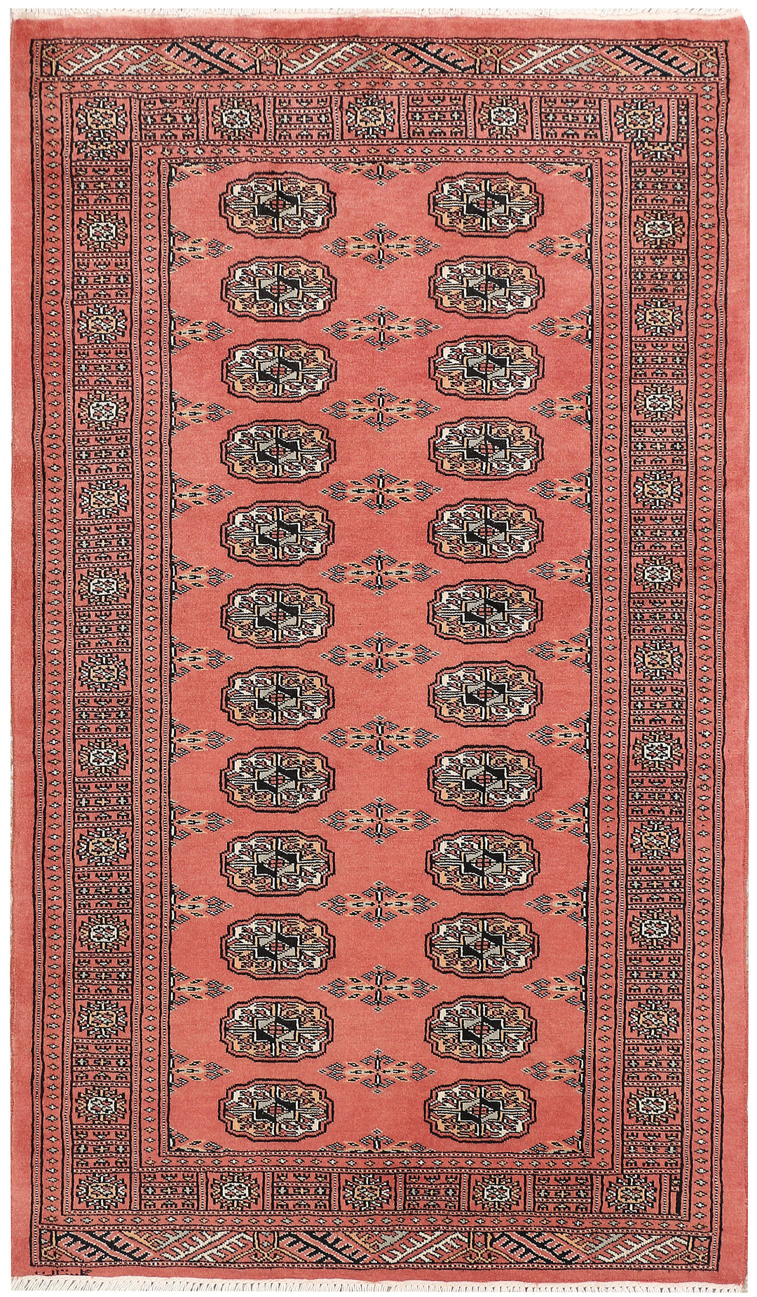 Salmon Bokhara 3' 4 x 5' 9 - No. 47169 - ALRUG Rug Store