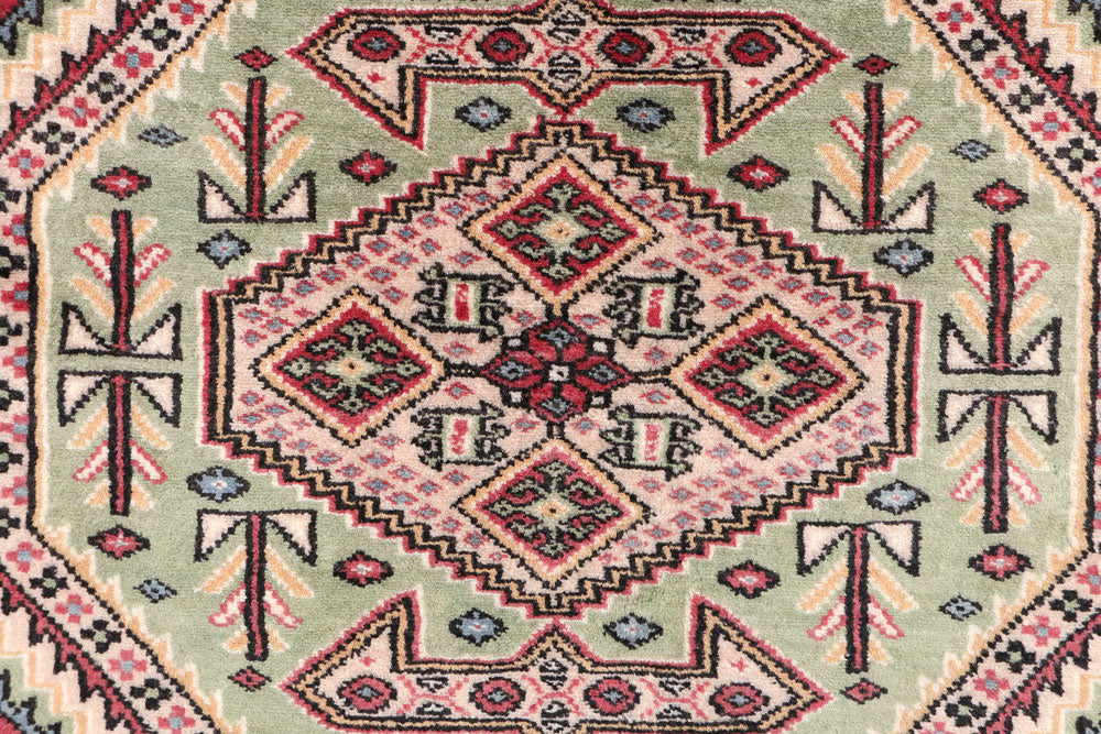 Dark Sea Green Caucasian 3' 1 x 6' 1 - No. 47172 - ALRUG Rug Store