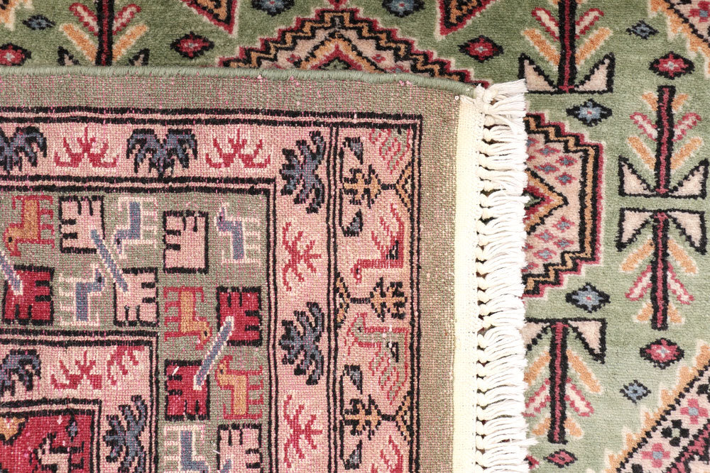 Dark Sea Green Caucasian 3' 1 x 6' 1 - No. 47172 - ALRUG Rug Store