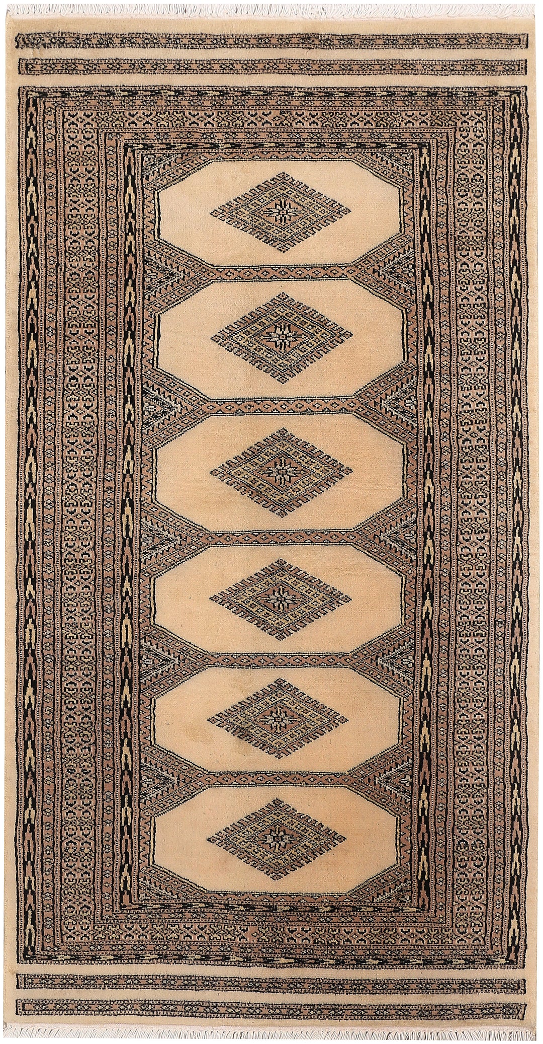 Tan Pakistani Jaldar Rug 3'1" x 5'9" Hand-Knotted