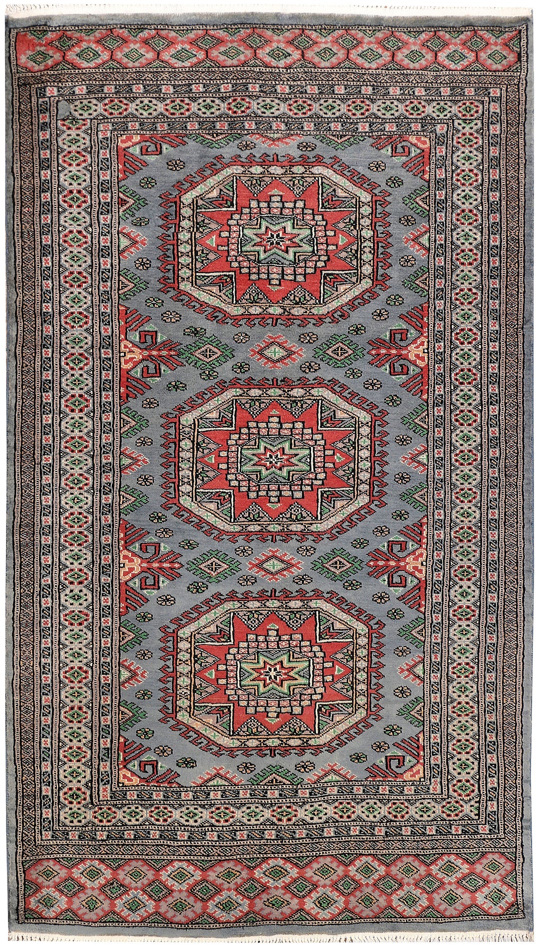Light Slate Grey Caucasian Oriental Rug 3' 4 x 5' 11 Hand-Knotted