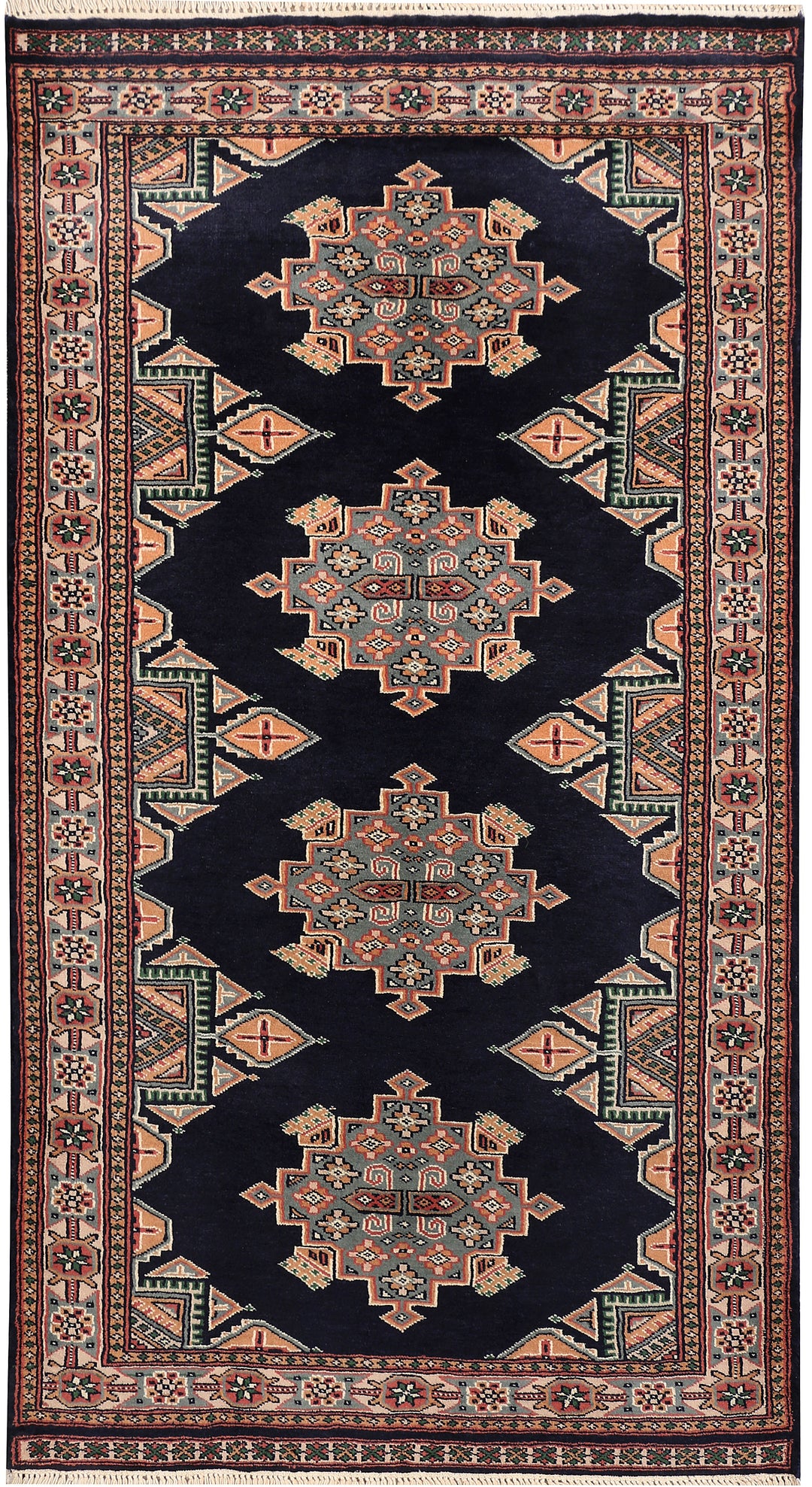 Midnight Blue Caucasian 3' 3 x 6' - No. 47184 - ALRUG Rug Store