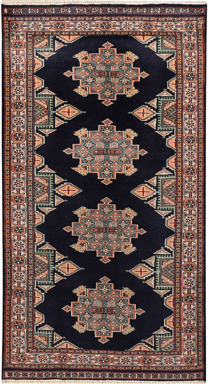 Midnight Blue Caucasian 3' 3 x 6' - No. 47184 - ALRUG Rug Store
