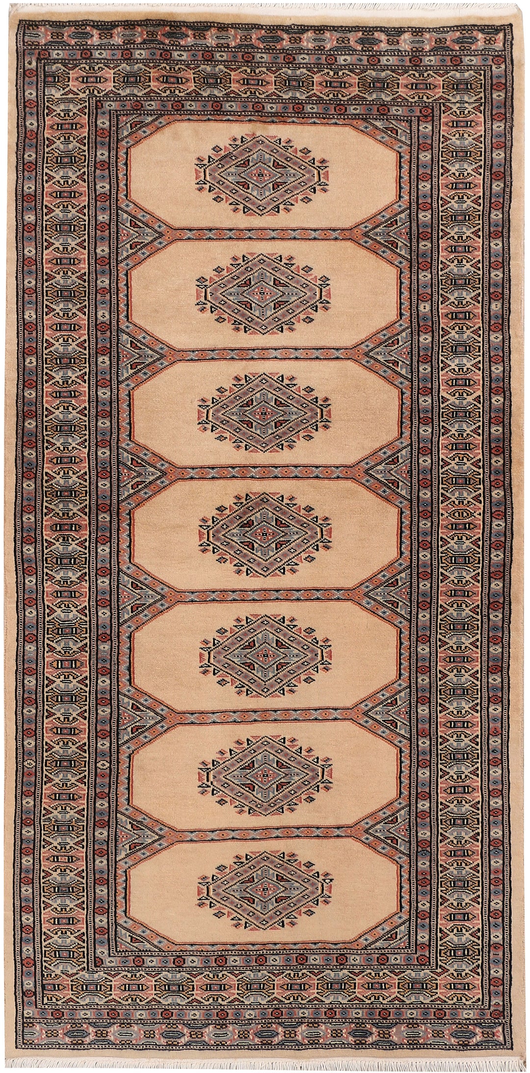 Tan Pakistani Jaldar Rug 3'1" x 6'2" Hand-Knotted