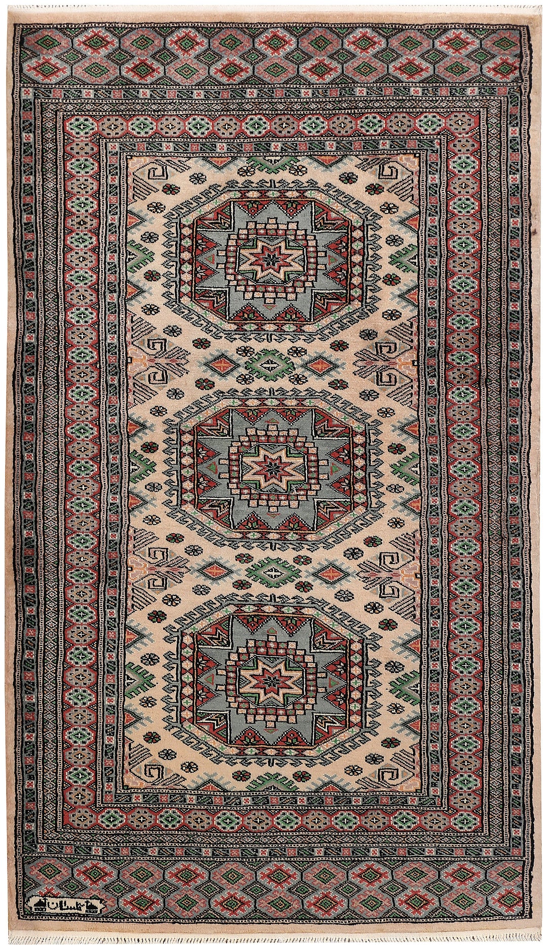 Tan Caucasian Rug 3' 4" x 5' 9" Hand-Knotted