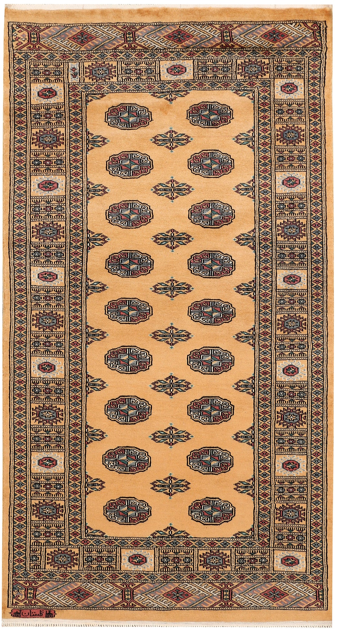 Pakistani Bokhara Rug 3' 2 x 5' 11 Hand-Knotted