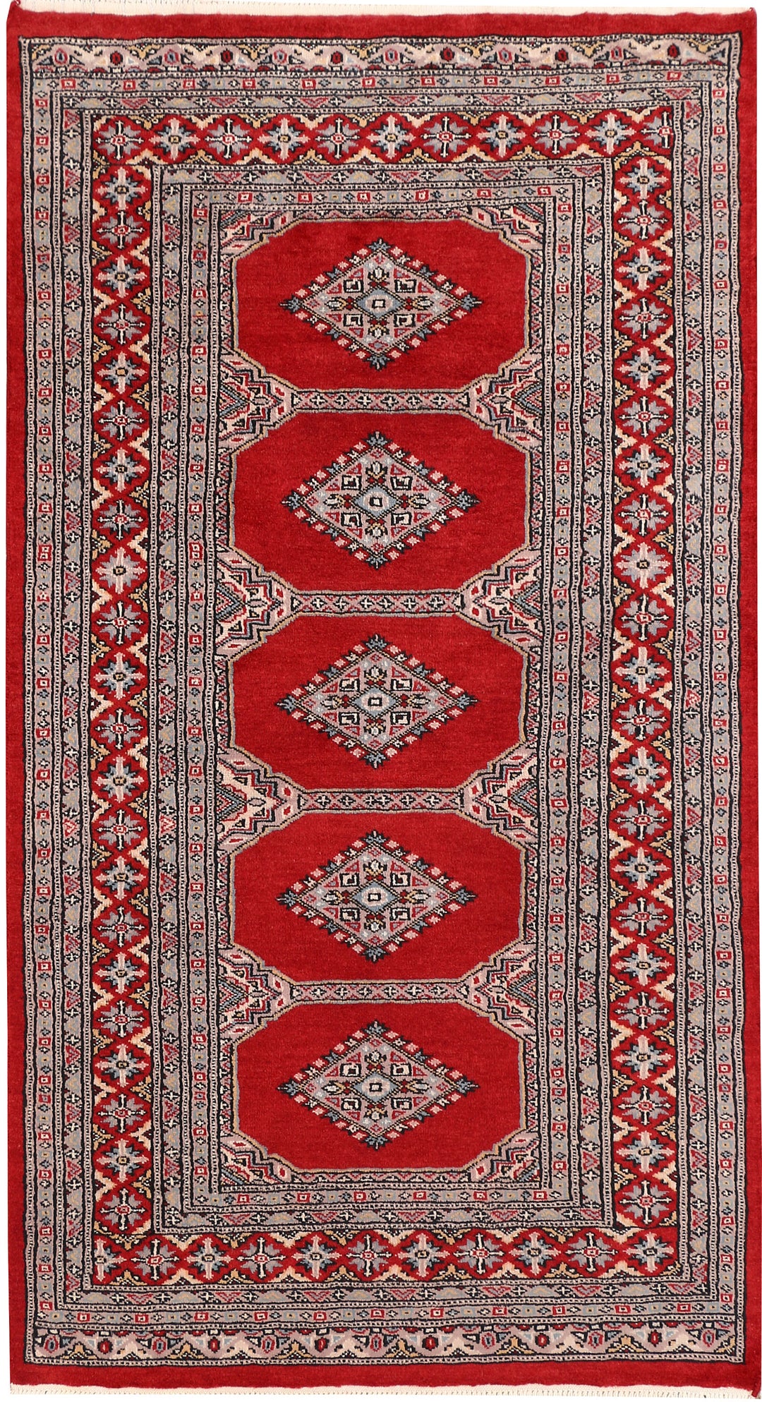 Red Pakistani Jaldar Rug 3' 1 x 5' 9 Hand-Knotted