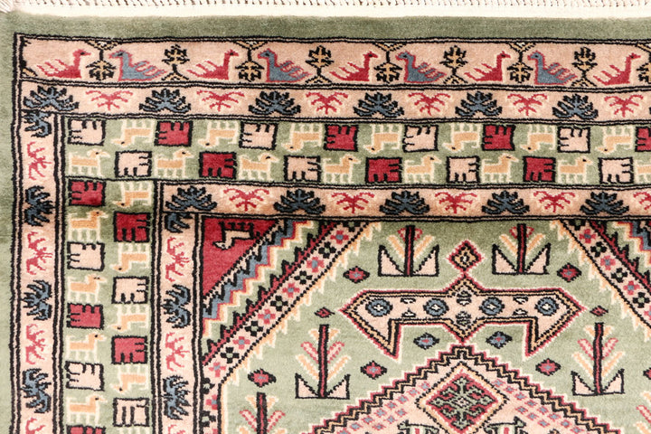 Dark Sea Green Caucasian 3' 1 x 6' 5 - No. 47225 - ALRUG Rug Store