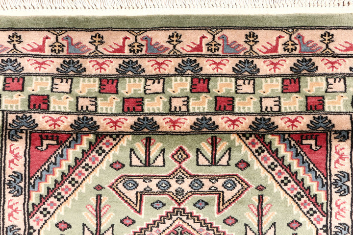 Dark Sea Green Caucasian 3' 1 x 6' 5 - No. 47225 - ALRUG Rug Store