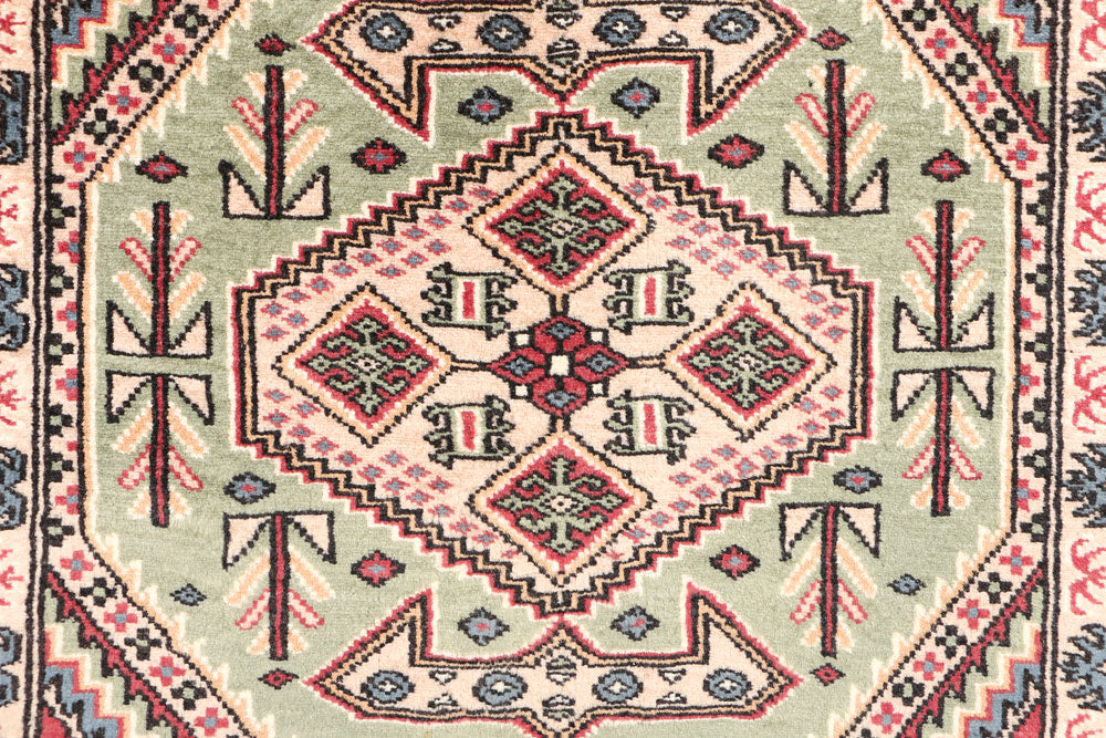 Dark Sea Green Caucasian 3' 1 x 6' 5 - No. 47225 - ALRUG Rug Store
