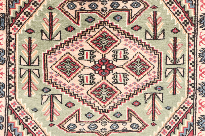 Dark Sea Green Caucasian 3' 1 x 6' 5 - No. 47225 - ALRUG Rug Store