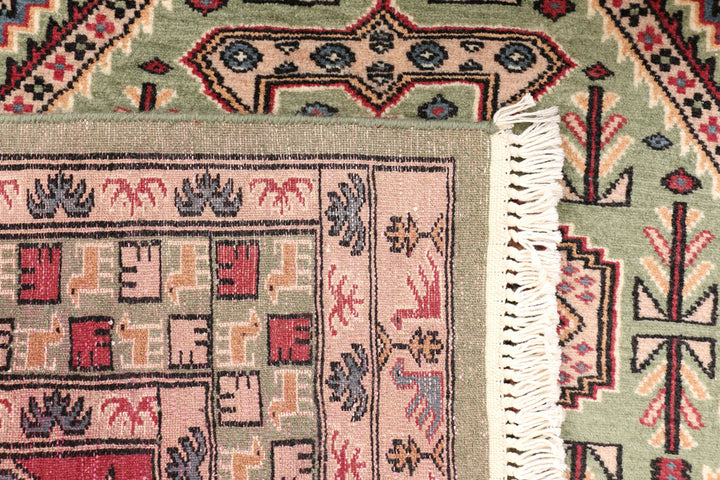 Dark Sea Green Caucasian 3' 1 x 6' 5 - No. 47225 - ALRUG Rug Store