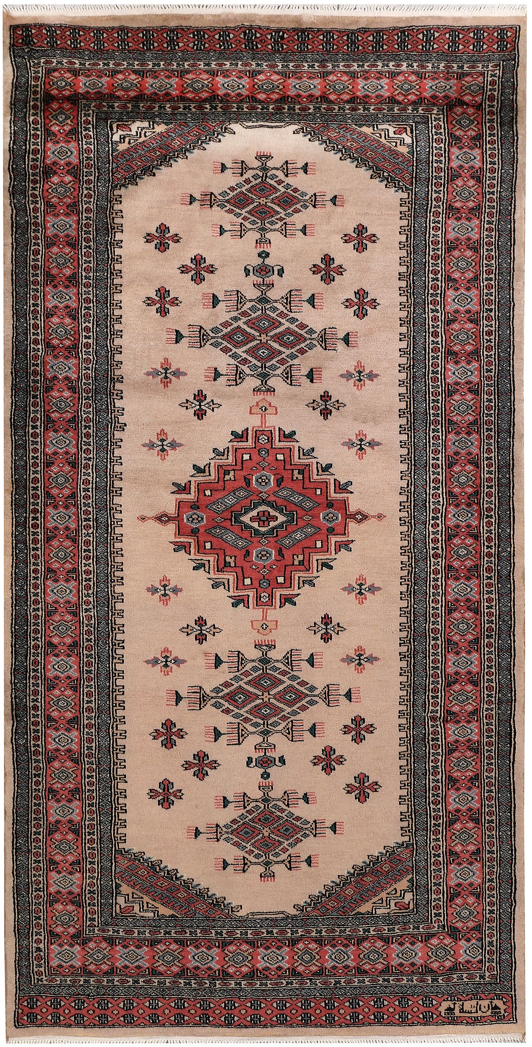 Tan Caucasian Rug 3'5" x 6'8" Hand-Knotted