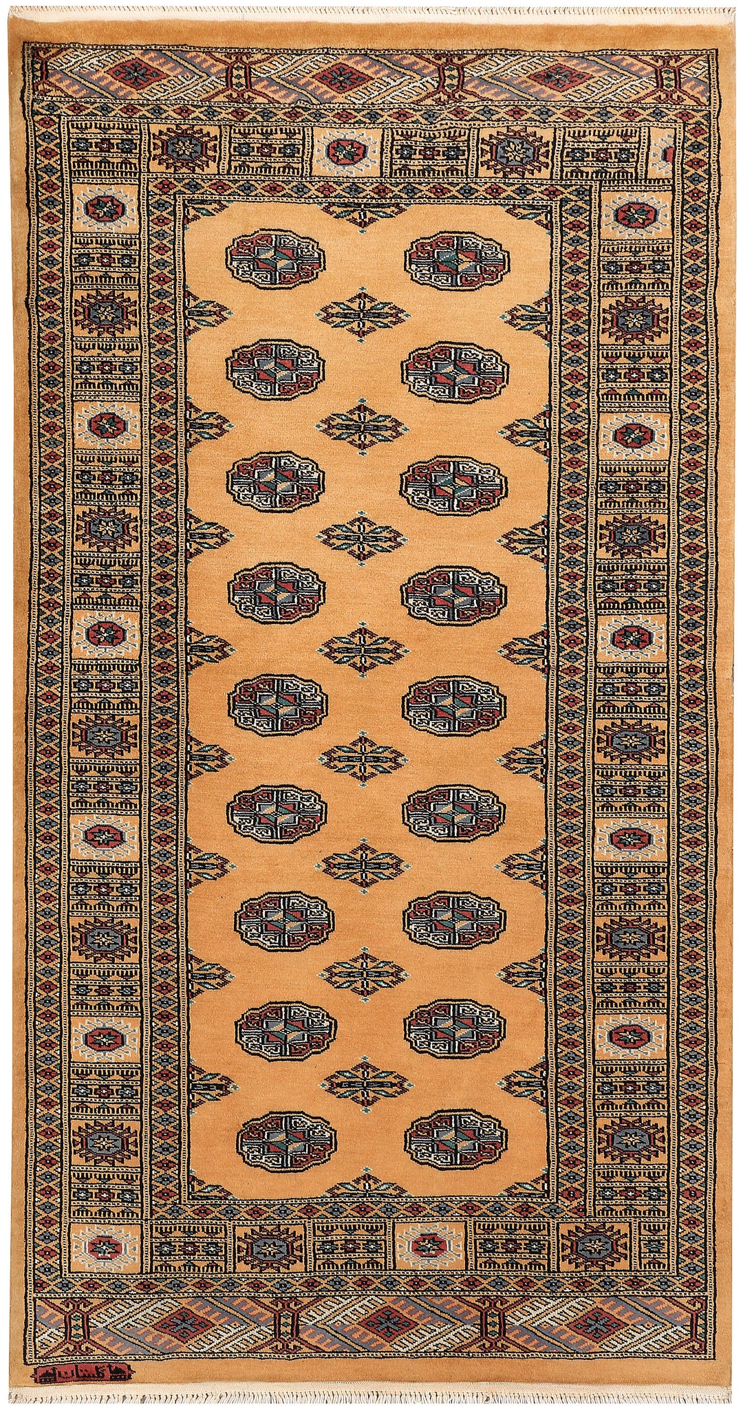 Pakistani Bokhara Rug 3' 3 x 6' Hand-Knotted
