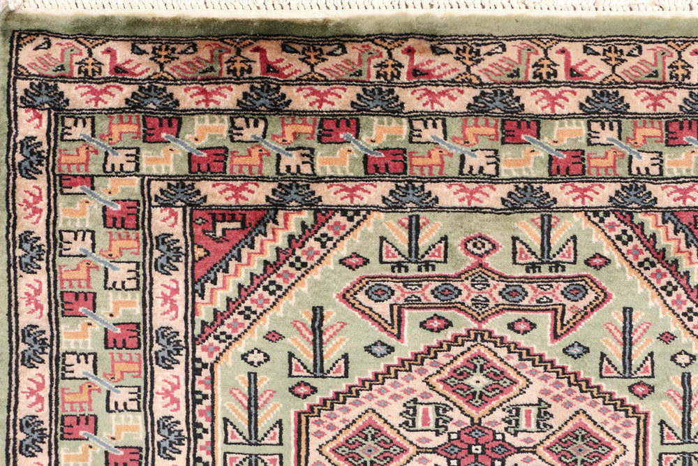 Dark Sea Green Caucasian 3' x 6' - No. 47234 - ALRUG Rug Store