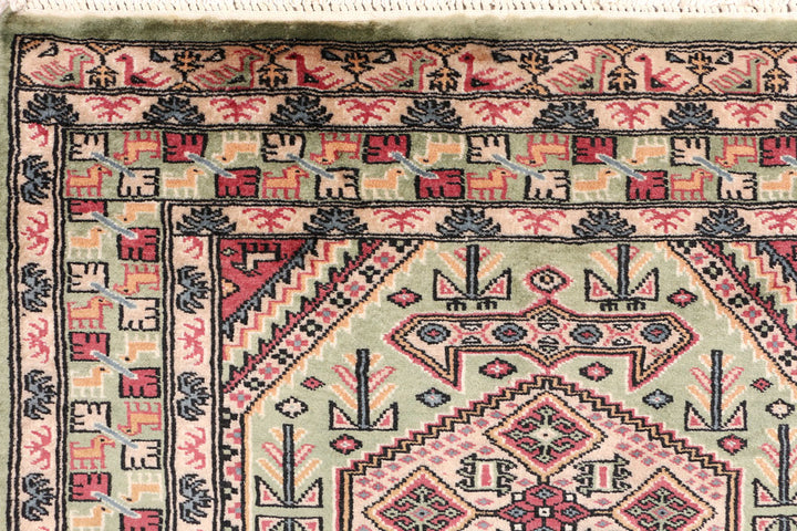 Dark Sea Green Caucasian 3' x 6' - No. 47234 - ALRUG Rug Store