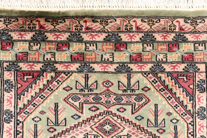 Dark Sea Green Caucasian 3' x 6' - No. 47234 - ALRUG Rug Store