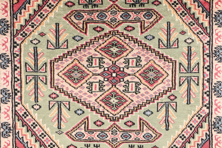 Dark Sea Green Caucasian 3' x 6' - No. 47234 - ALRUG Rug Store