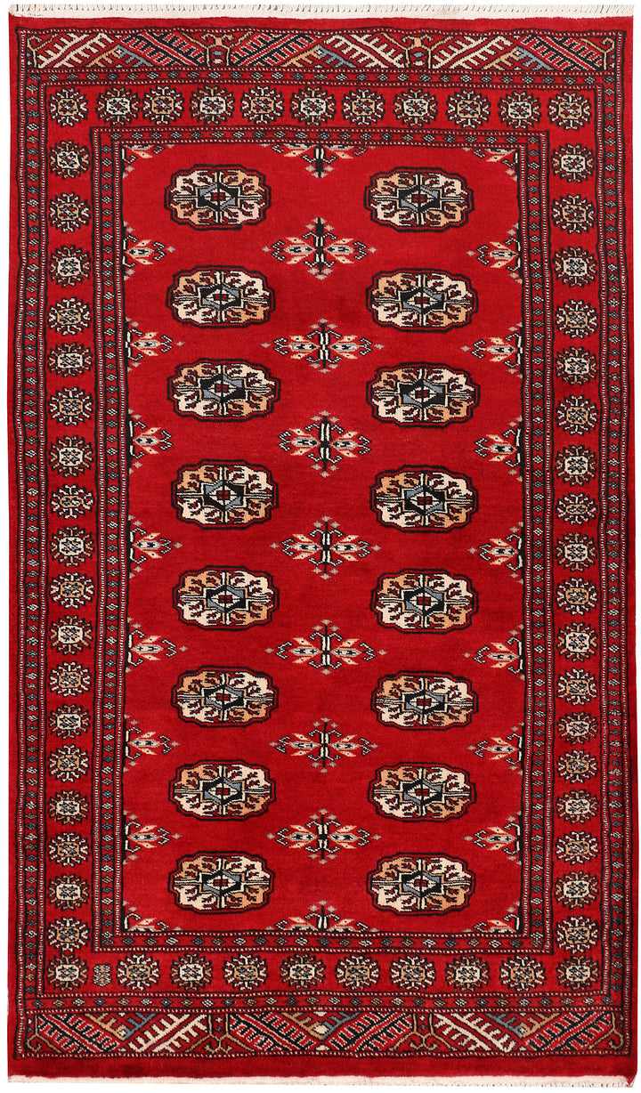 Dark Red Bokhara 3'  1" x 5'  1" - No. QA91521