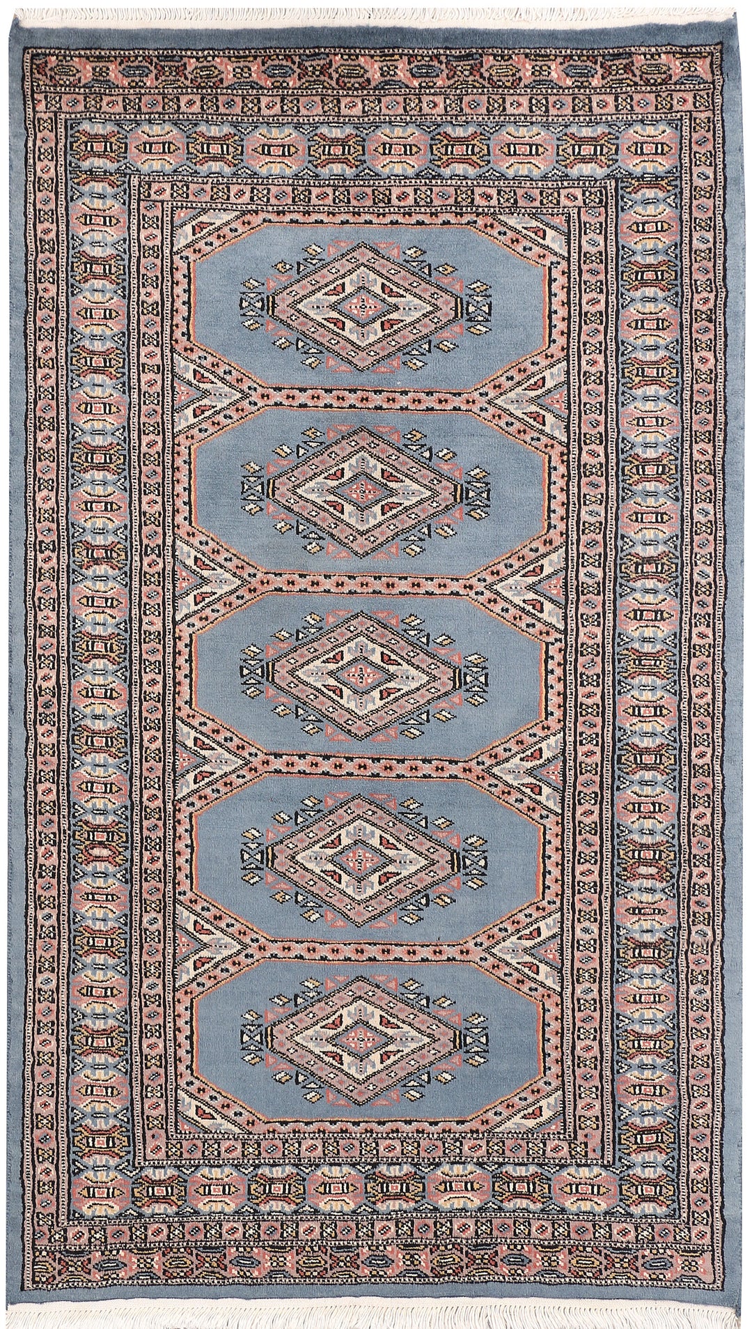 Light Slate Grey Afghan Jaldar Rug 3' x 5' 2" Hand-Knotted