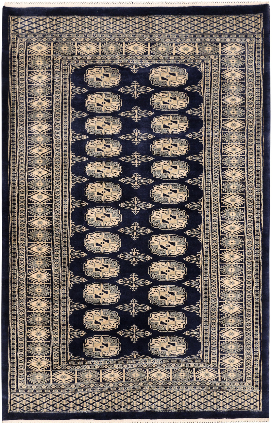 Midnight Blue Bokhara 3' 3 x 4' 11 - No. 47337 - ALRUG Rug Store