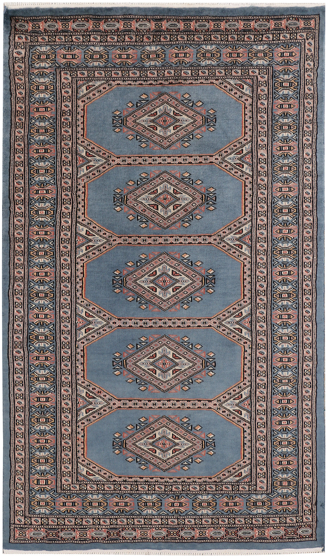 Light Slate Grey Afghan Jaldar Rug 3' 1 x 5' 2 Hand-Knotted