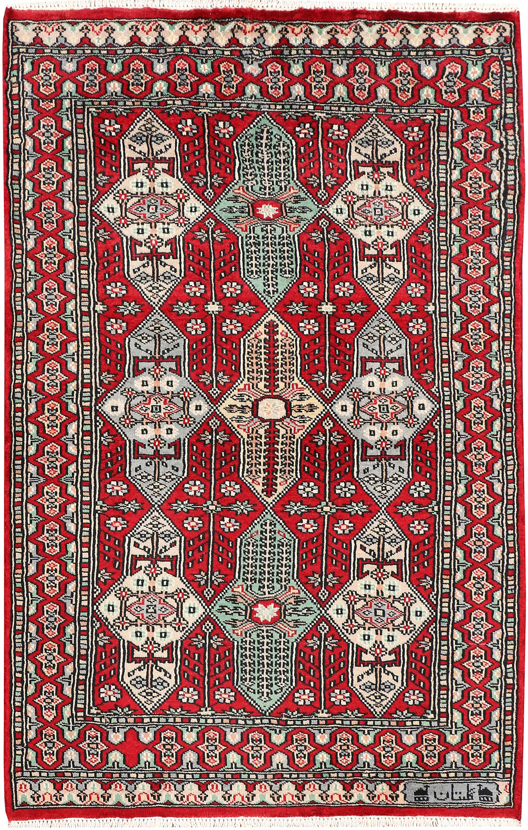 Firebrick Bokhara 2' 7 x 4' - No. 47581 - ALRUG Rug Store