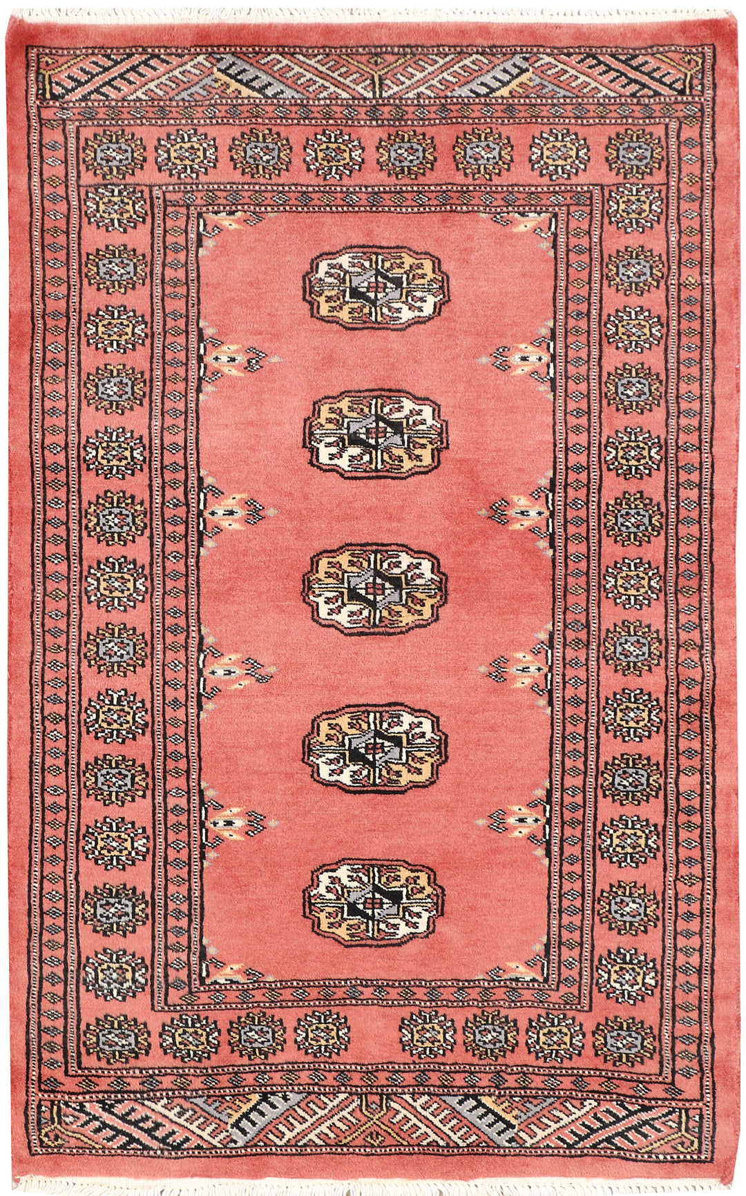 Dark Salmon Bokhara 2' 7 x 3' 11 - No. 47595 - ALRUG Rug Store