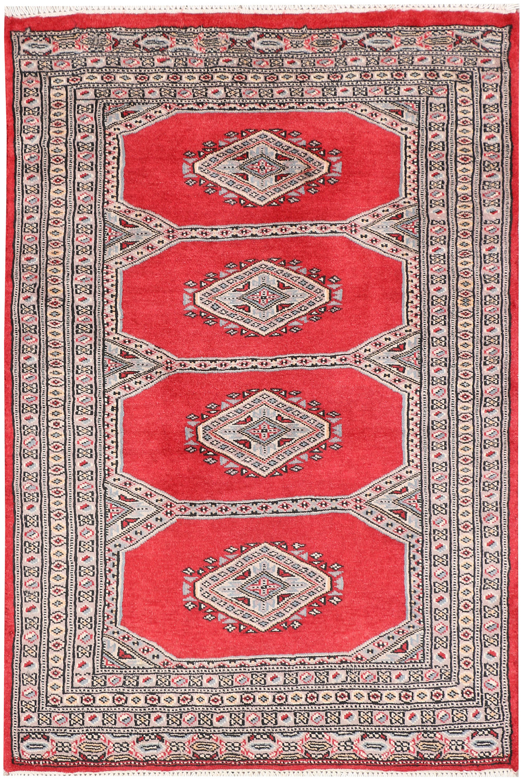 Salmon Pakistani Jaldar Rug 2'6" x 3'9" Hand-Knotted
