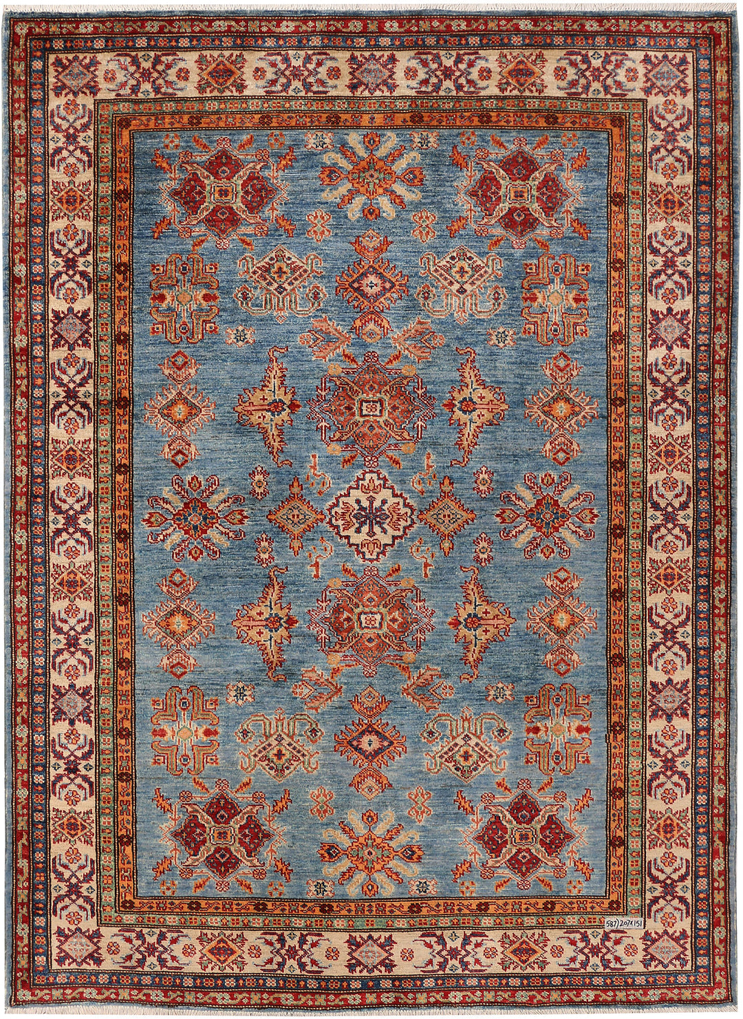 Steel Blue Kazak 4' 11 x 6' 9 - No. 47928 - ALRUG Rug Store