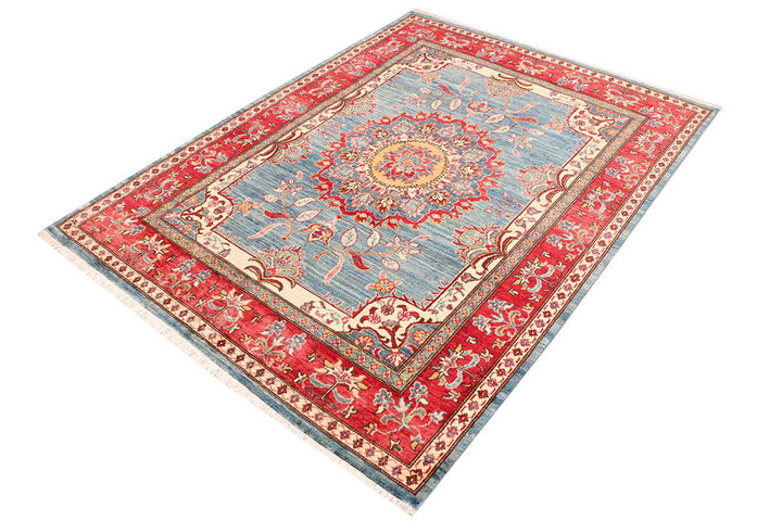 Cadet Blue Kazak 4' 11 x 6' 7 - No. 47931 - ALRUG Rug Store