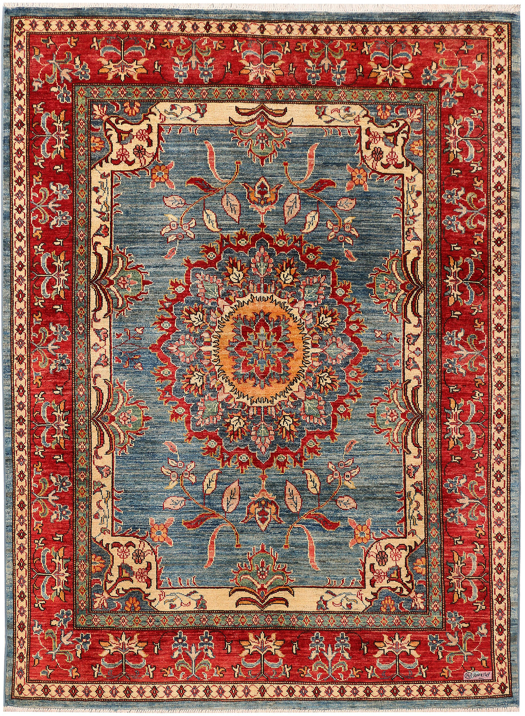 Cadet Blue Kazak 4' 11 x 6' 7 - No. 47931 - ALRUG Rug Store