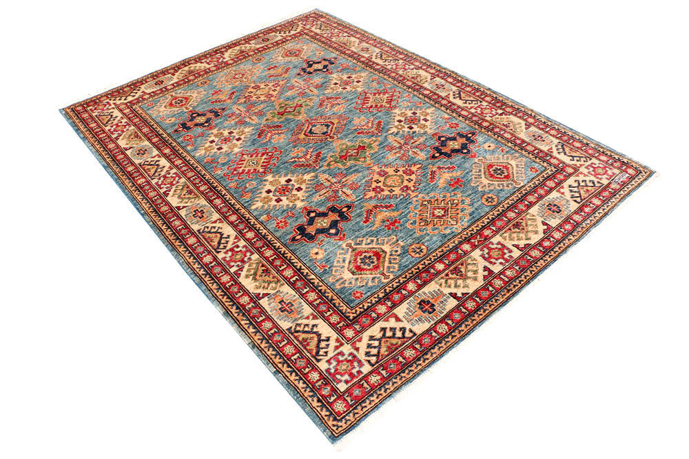 Cadet Blue Kazak 5' x 6' 9 - No. 47939 - ALRUG Rug Store