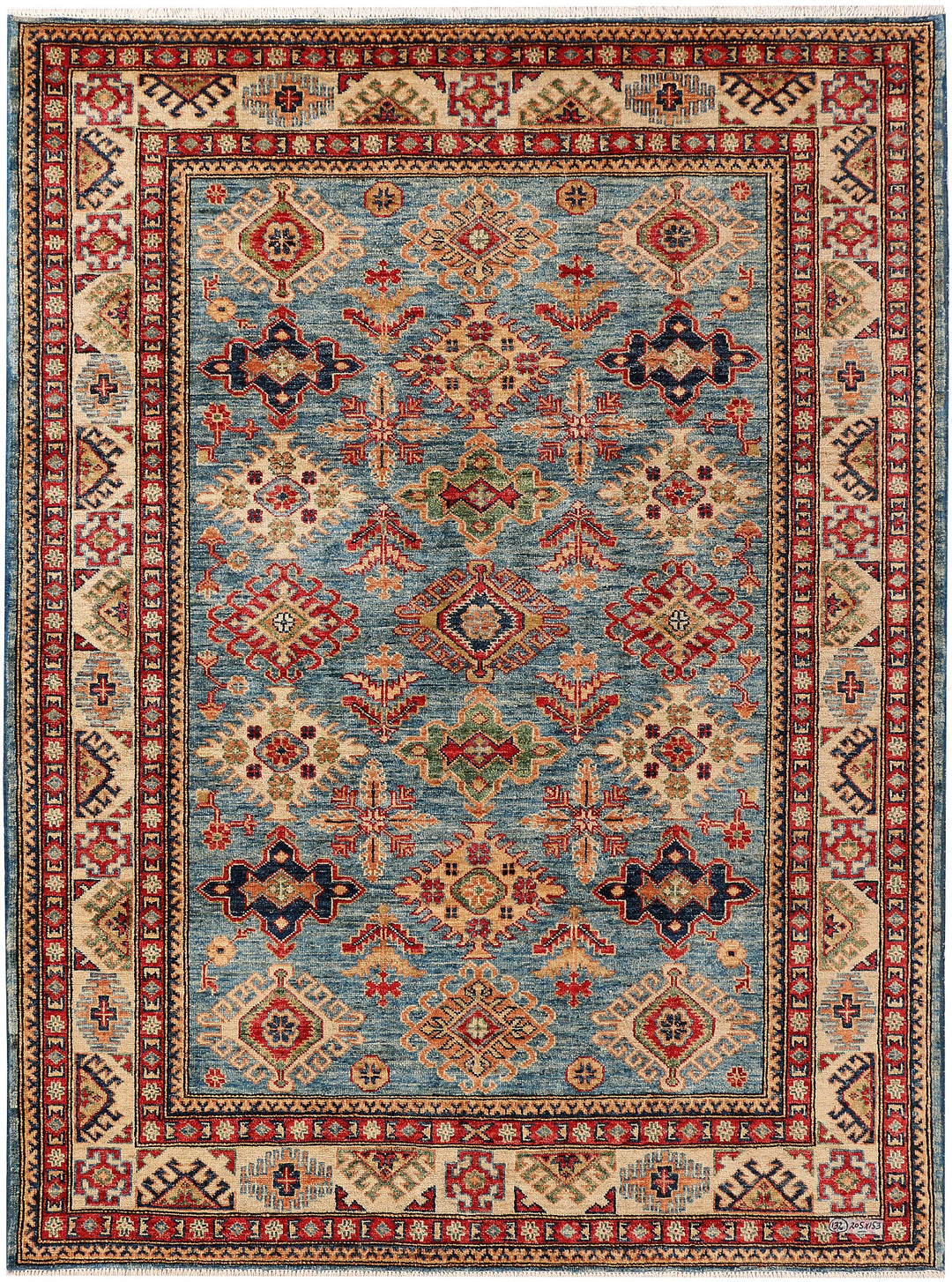 Cadet Blue Kazak 5' x 6' 9 - No. 47939 - ALRUG Rug Store