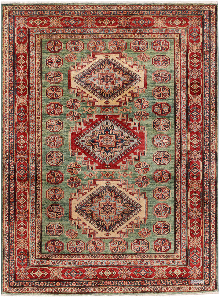 Olivedrab Kazak 4' 11 x 6' 8 - No. 47954 - ALRUG Rug Store