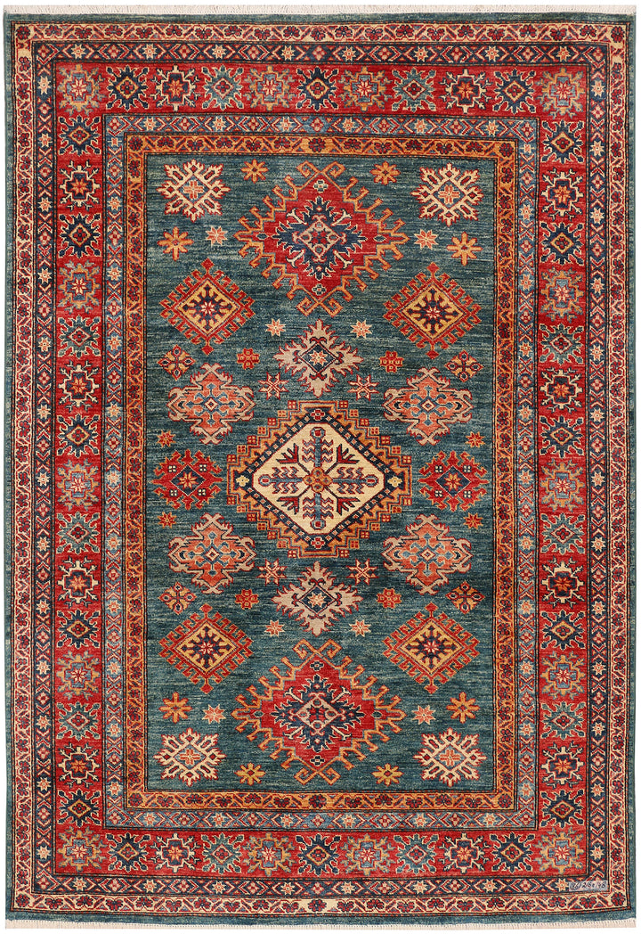 Cadet Blue Kazak 4' 10 x 7' 1 - No. 47957 - ALRUG Rug Store