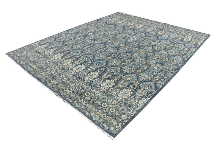 Cadet Blue Ikat 7' 11 x 9' 9 - No. 48039 - ALRUG Rug Store