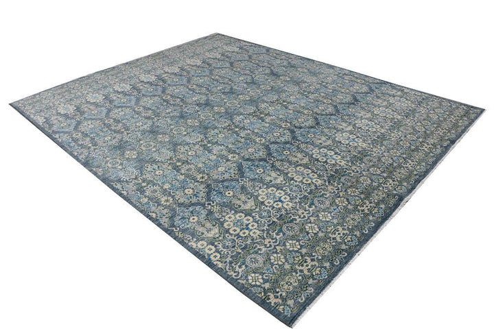 Cadet Blue Ikat 7' 11 x 9' 9 - No. 48039 - ALRUG Rug Store