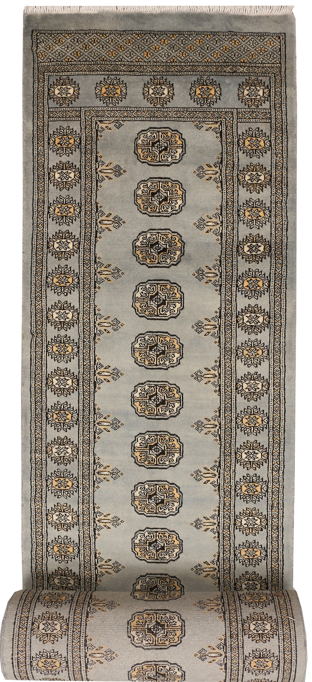 Silver Bokhara 2' 7 x 26' 1 - No. 48110 - ALRUG Rug Store
